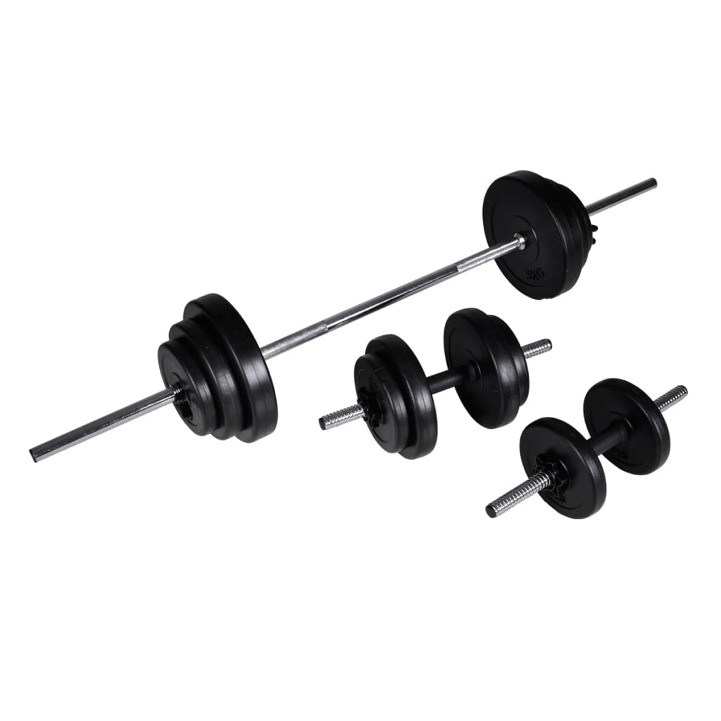 vidaXL 30.5kg Barbell and 2 Dumbbell Set for Home and Gym - Fitness Max