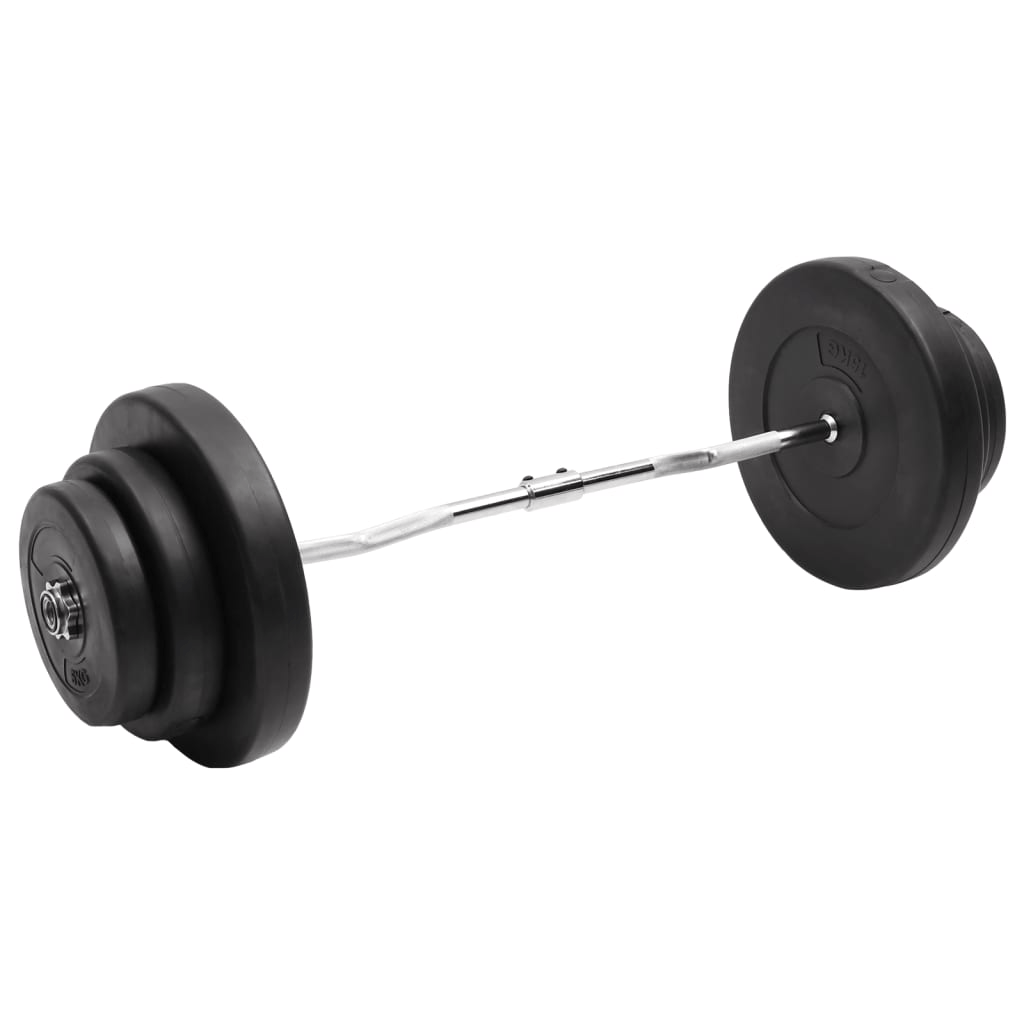 vidaXL 60 kg Curl Barbell Set for Full-Body Training - Fitness Max