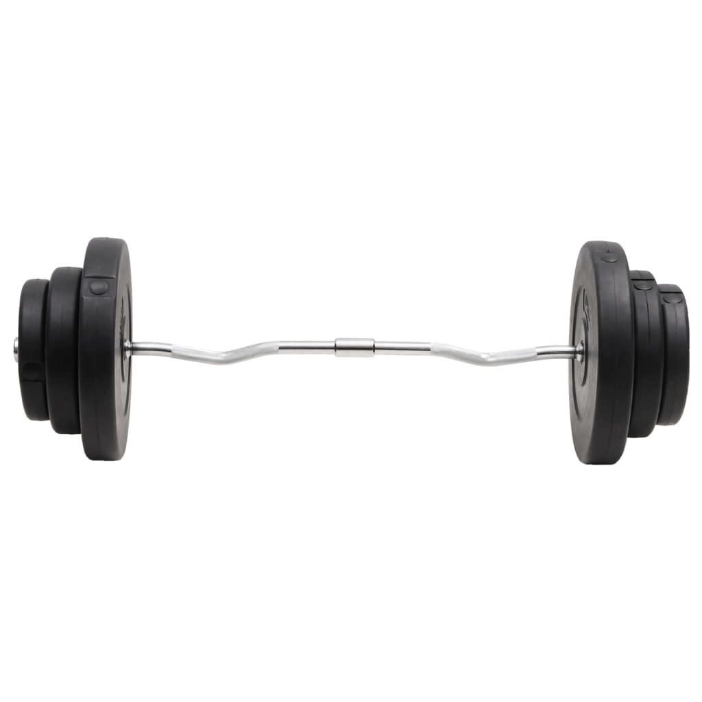 vidaXL 60 kg Curl Barbell Set for Full-Body Training - Fitness Max