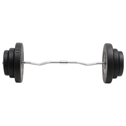 vidaXL 60 kg Curl Barbell Set for Full-Body Training - Fitness Max