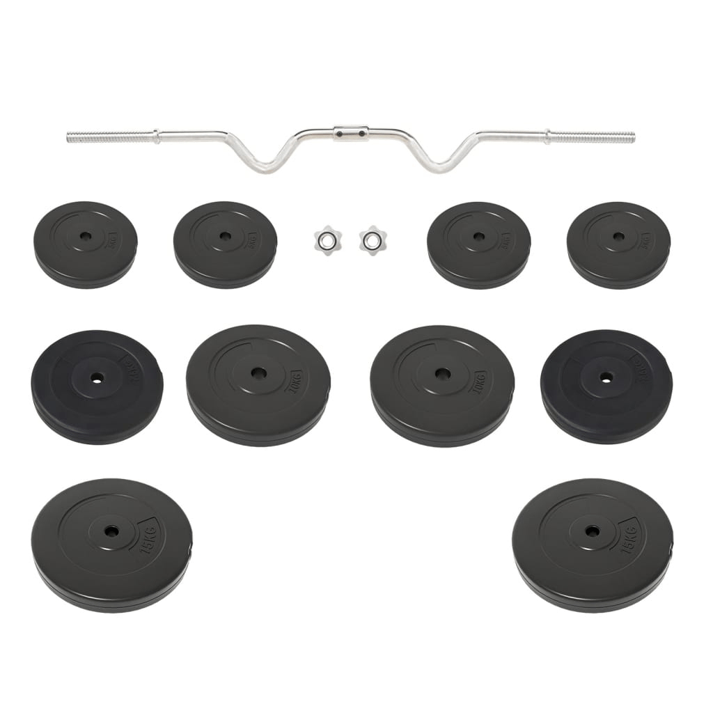 vidaXL Curl Barbell with 90 kg Plates: Versatile Equipment for Sculpting Strength - Fitness Max