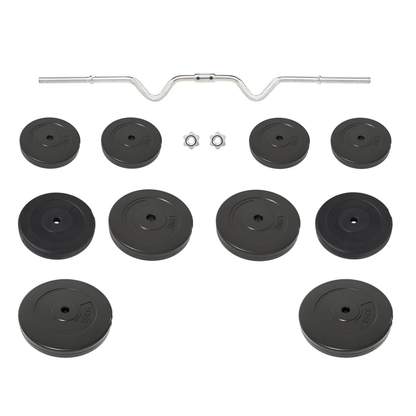 vidaXL Curl Barbell with 90 kg Plates: Versatile Equipment for Sculpting Strength - Fitness Max