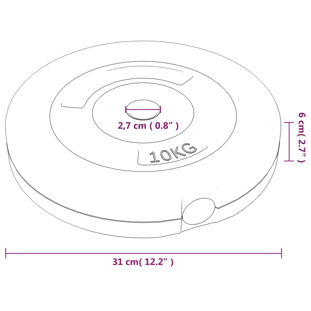 free weights vidaXL 30 kg Cement Weight Plates Set 4