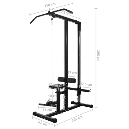 Power Tower vidaXL Power Tower with Barbell and Dumbbell Set