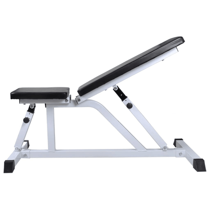 vidaXL Workout Bench with Barbell and Dumbbell Set 30.5 kg - Home Gym Gear - Fitness Max