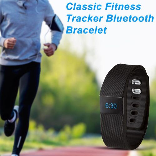 BAS-Tek Classic Bluetooth Fitness Tracker Bracelet in Black - Fitness Max
