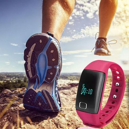 BaS-TeK T1 Waterproof Fitness Tracker with Heart Rate Monitor in Pink - Fitness Max