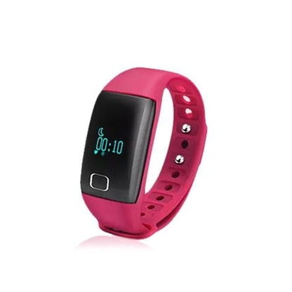 BaS-TeK T1 Waterproof Fitness Tracker with Heart Rate Monitor in Pink - Fitness Max