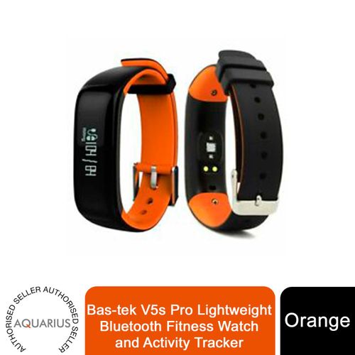 Bas-tek V5s Pro Bluetooth Fitness Watch & Activity Tracker in Orange - Fitness Max