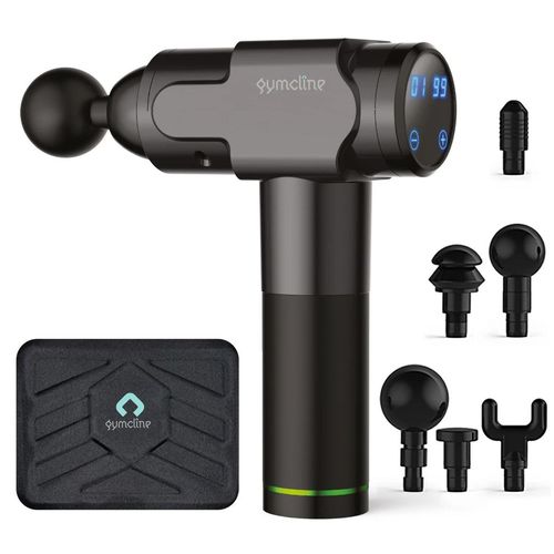 Gymcline Massage Gun with 2500mAh Battery, 20 Speeds & LCD, Grey - Fitness Max
