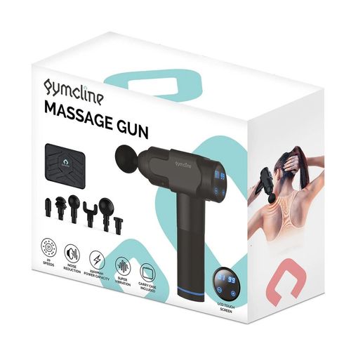 Gymcline Massage Gun with 2500mAh Battery, 20 Speeds & LCD, Grey - Fitness Max