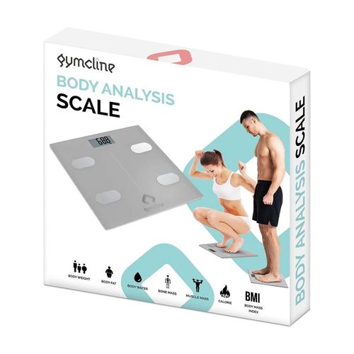 Gymcline Body Analysis Scale with BMI Report and Daily Calorie Guide, Silver - Fitness Max