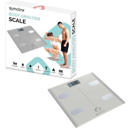 Gymcline Body Analysis Scale with BMI Report and Daily Calorie Guide, Silver - Fitness Max
