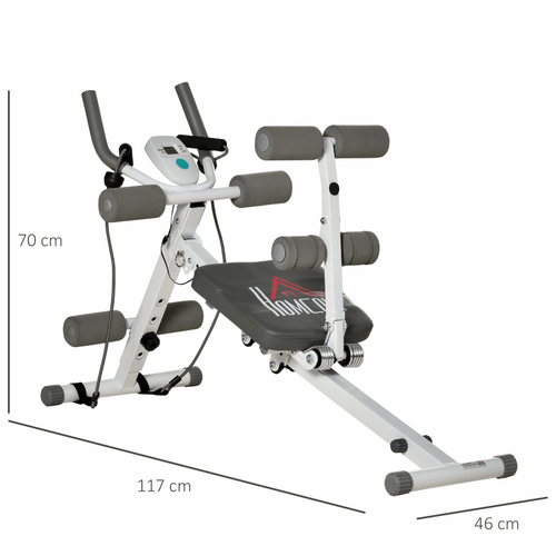 Foldable Adjustable Steel Frame Abdominal Trainer for Core Workout Exercise - Fitness Max