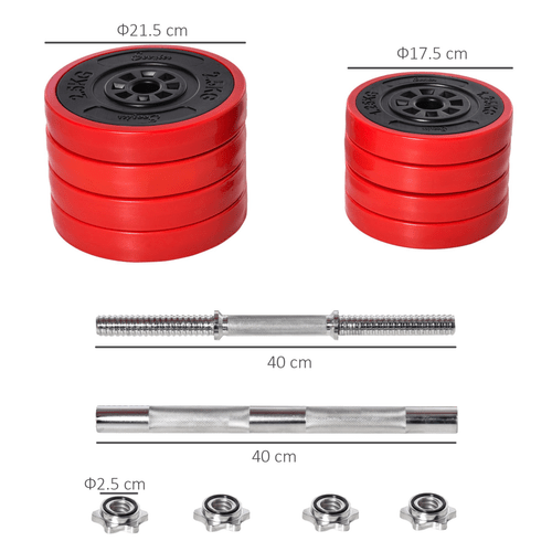 Adjustable 20KGS Dumbbell and Barbell Set for Home Gym Exercise - Fitness Max