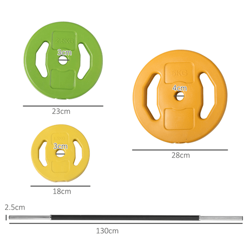 HOMCOM 20kg Barbell Set with Non-slip Handle for Strength Training - Fitness Max