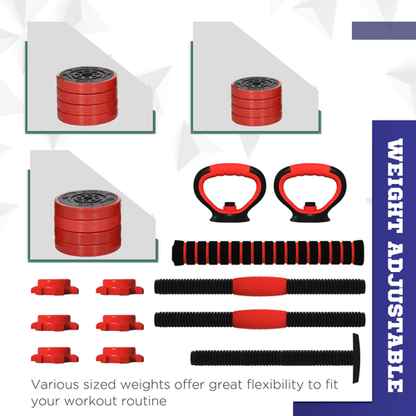 SPORTNOW Weight Dumbbells, Barbell, Kettlebell, Push Up Stand Set, 20kg - Fitness Max