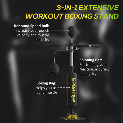 Boxing SPORTNOW Freestanding Boxing Bag with Reflex Bar and Speed Balls