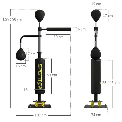 Boxing SPORTNOW Freestanding Boxing Bag with Reflex Bar and Speed Balls