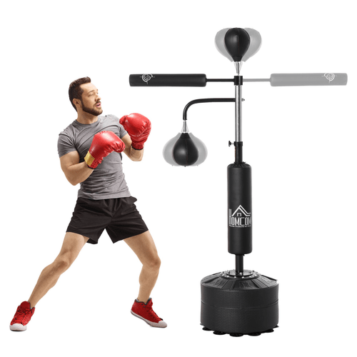 3-in-1 Punching Bag with Stand, 2 Speedballs, 360 Relax Bar by HOMCOM - Fitness Max