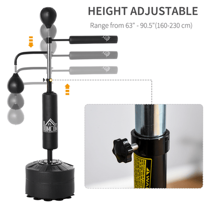 3-in-1 Punching Bag with Stand, 2 Speedballs, 360 Relax Bar by HOMCOM - Fitness Max