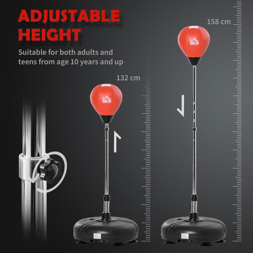 Adjustable height boxing training set with stable base for skill development. - Fitness Max
