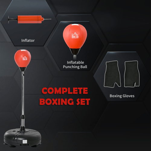 Adjustable height boxing training set with stable base for skill development. - Fitness Max