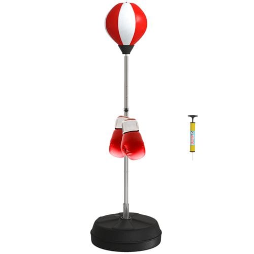 Boxing HOMCOM Red Boxing Bag Set with Adjustable Height Stand