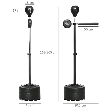 Boxing SPORTNOW Adjustable Speed Bag with Stand, Reflex Bar, Black