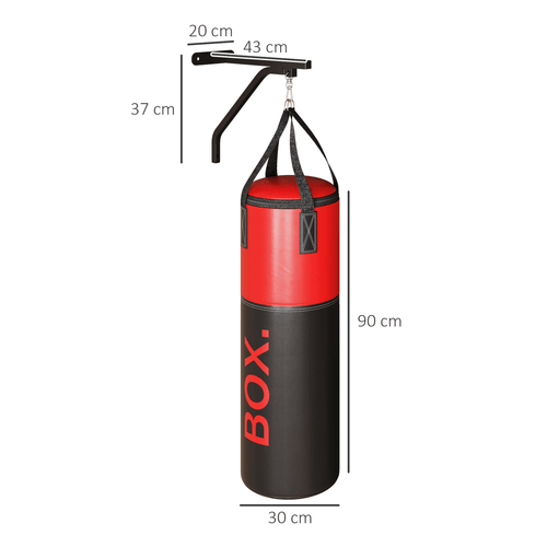 Boxing SPORTNOW Punch Bag with Boxing Gloves and Wall Bracket
