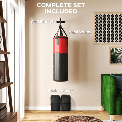 Boxing SPORTNOW Punch Bag with Boxing Gloves and Wall Bracket