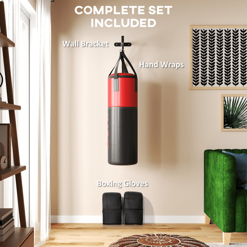 Boxing SPORTNOW Punch Bag with Boxing Gloves and Wall Bracket