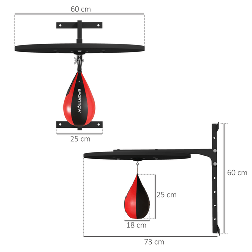 Boxing SPORTNOW Speed Bag Platform for Wall Mount Punching Bag Training