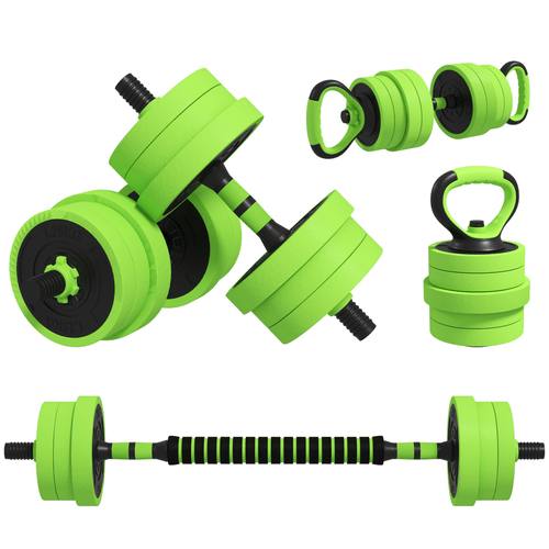 4-in-1 Weight Dumbbells Set, Barbell, Kettlebell, Push Up Stand, 20kg - Fitness Max