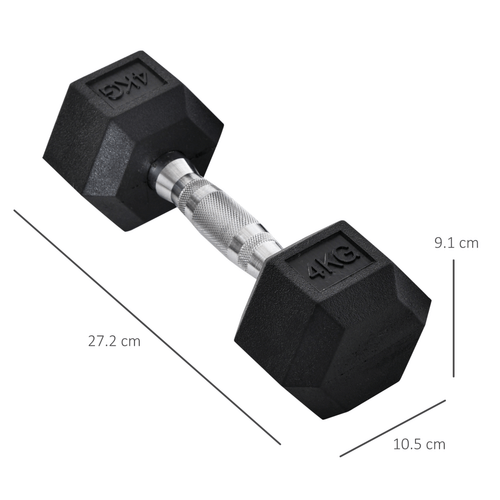Hexagonal Dumbbells Kit for Home Fitness 2x4kg by HOMCOM - Fitness Max