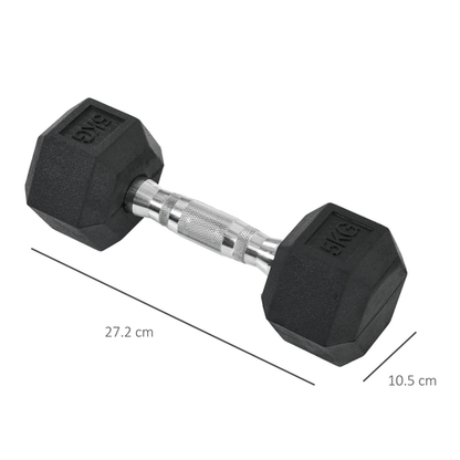 Hexagonal Dumbbells Kit for Home Fitness 2x5kg by HOMCOM - Fitness Max
