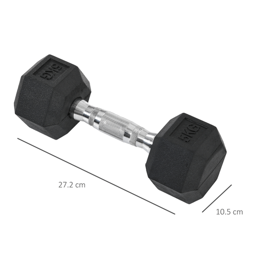 Hexagonal Dumbbells Kit for Home Fitness 2x5kg by HOMCOM - Fitness Max