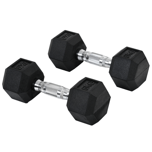 Hexagonal Dumbbells Kit for Home Fitness 2x6kg by HOMCOM - Fitness Max