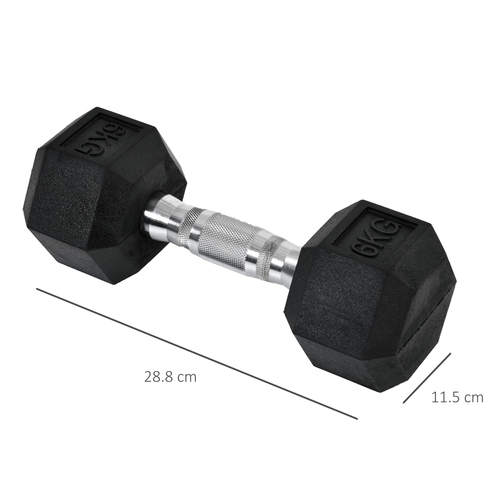 Hexagonal Dumbbells Kit for Home Fitness 2x6kg by HOMCOM - Fitness Max