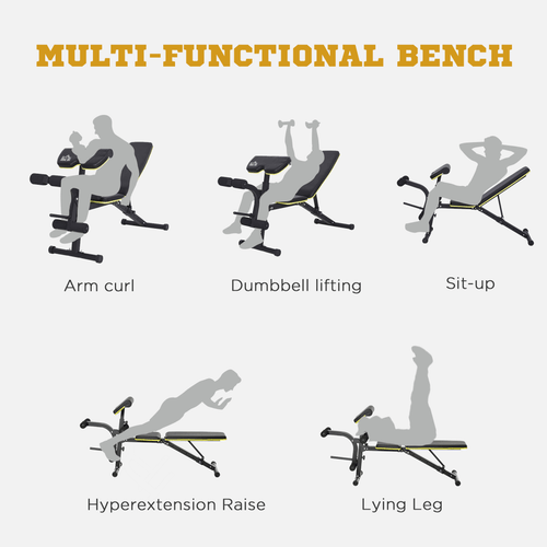Workout Bench Versatile Sit Up Dumbbell Bench with Adjustable Height