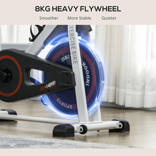 8kg Flywheel Exercise Bike with Adjustable Height and Resistance LCD Monitor HOMCOM - Fitness Max