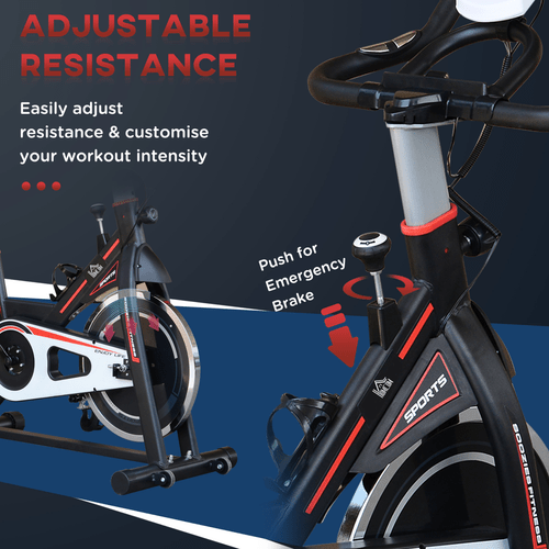 HOMCOM 8kg Flywheel Exercise Bike Cardio with Adjustable Resistance Display - Fitness Max