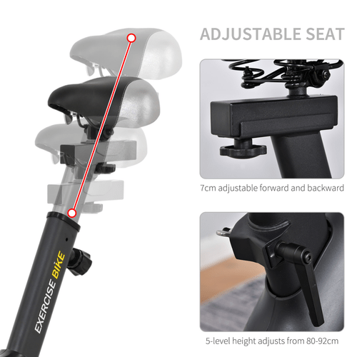 HOMCOM Exercise Bike with 10KG Flywheel, Adjustable Resistance, LCD Display - Fitness Max