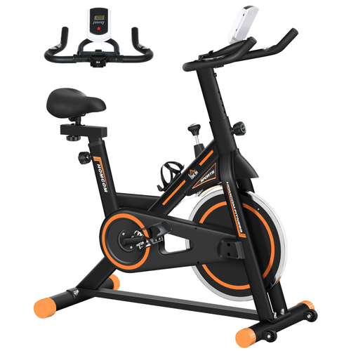 HOMCOM Indoor Cycling Bike with LCD Display and Adjustable Resistance - Fitness Max