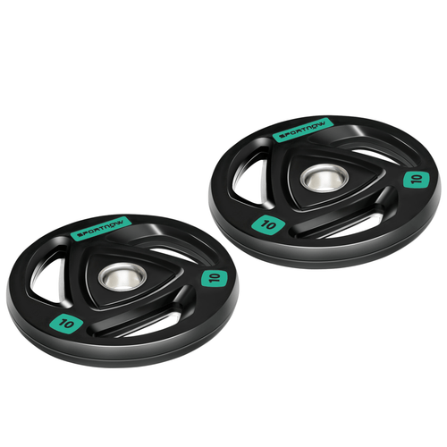 Free weights Olympic Weight Plates Set with Tri-Grip Barbell Weights, 2 x 10kg