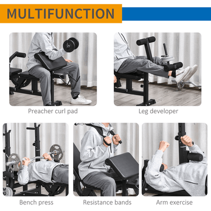 Multi Gym HOMCOM - Versatile Weight Bench with Bench Press & Leg Extension