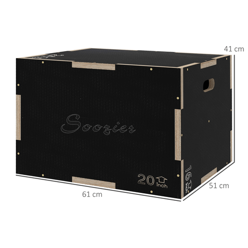 41/51/61cm Plyometric Jump Box for Home Gym, UK English - Fitness Max
