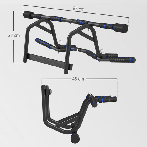 SPORTNOW Multi-Grip Pull Up Bar for Doorway with Non-Slip Grips - Fitness Max