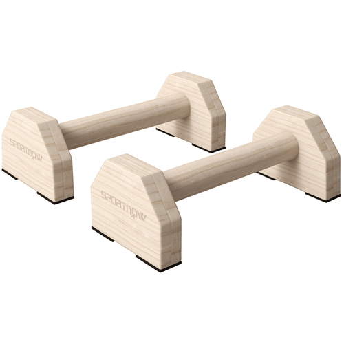SPORTNOW Wooden Parallettes Push Up Bars for Home Calisthenics Workout - Fitness Max