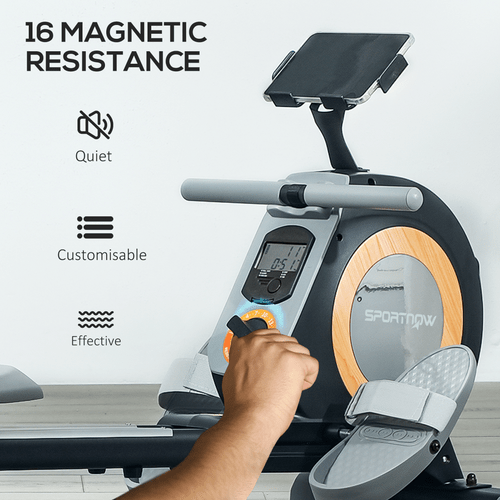 SPORTNOW 16-Level Magnetic Rowing Machine with LCD Display - Fitness Max